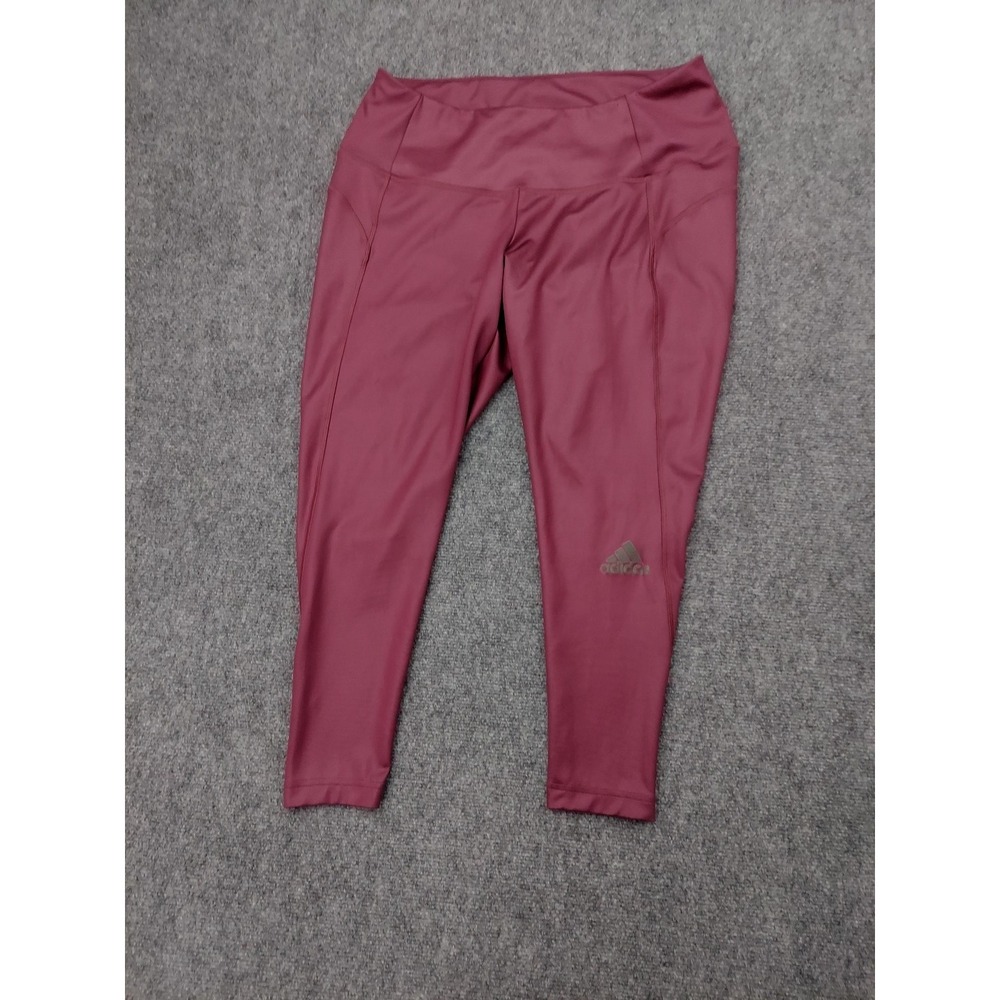 Adidas Leggings Womens 2X Aeroready Ankle Primegreen Burgundy Pink Gym track